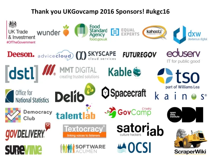 UKGC16 Sponsors